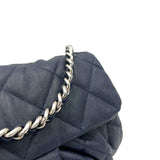 Chain Around Blue Crossbody Bag in Lambskin, Silver hardware