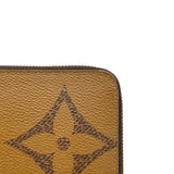 Zippy Long Brown Wallet in Monogram Coated Canvas, Gold hardware