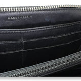 Others Long Black Wallet in Caviar Leather, Silver hardware