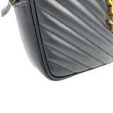 Lou Crossbody Bag Black in Calfskin, Gold hardware