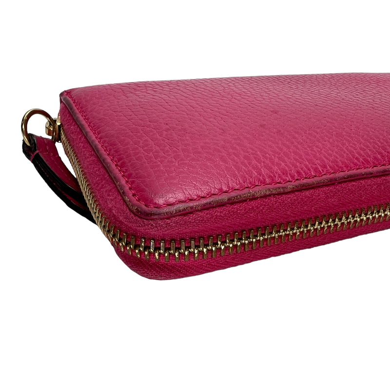 Others Long Pink Wallet in Calfskin, Gold hardware