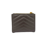 Cassandre Compact Grey Wallet in Calfskin, Gold hardware