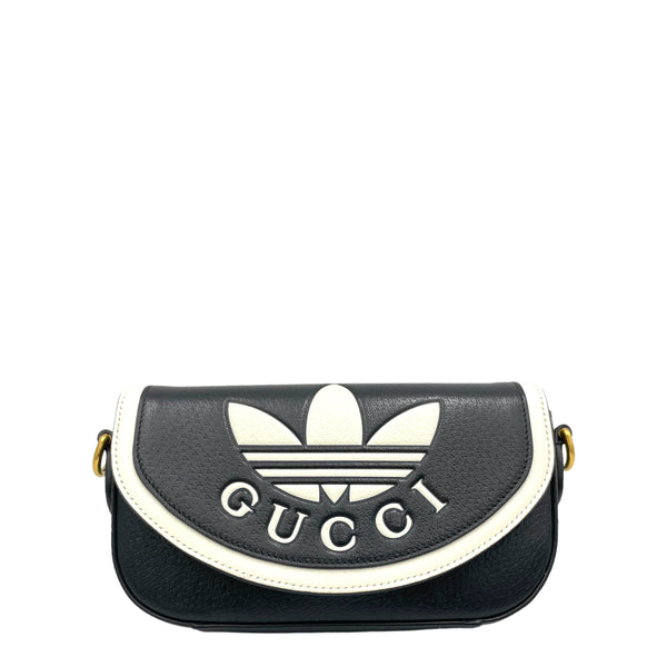 x Adidas Black Crossbody Bag in Calfskin, Gold hardware