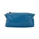 Pandora Mini Blue Crossbody Bag in Calfskin, Silver hardware