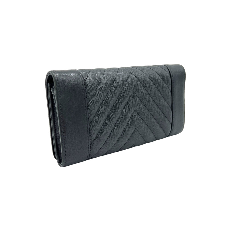 Mademoiselle Black Wallet in Caviar Leather, Gold hardware