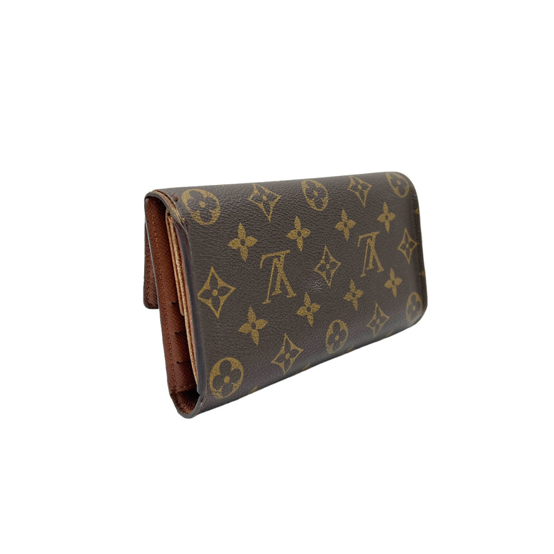 Vintage Wallet Brown in Monogram Coated Canvas, Gold hardware