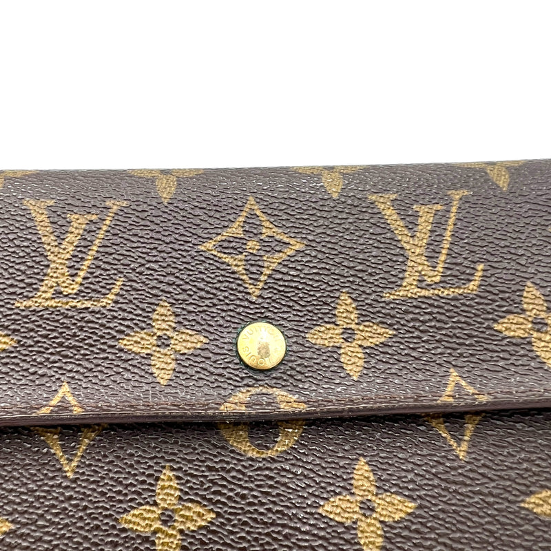 Vintage Wallet Brown in Monogram Coated Canvas, Gold hardware