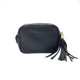 Soho  Black Crossbody Bag in Calfskin, Gold hardware