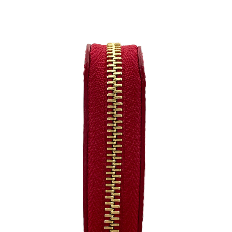 Zippy Long Red Wallet in Monogram Vernis Leather, Gold hardware