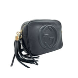 Soho  Black Crossbody Bag in Calfskin, Gold hardware