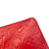 Zippy Long Red Wallet in Monogram Vernis Leather, Gold hardware