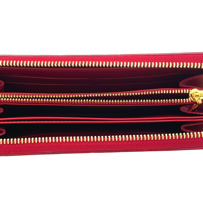 Zippy Long Red Wallet in Monogram Vernis Leather, Gold hardware