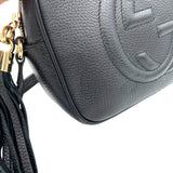 Soho  Black Crossbody Bag in Calfskin, Gold hardware