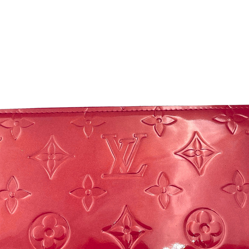 Zippy Long Red Wallet in Monogram Vernis Leather, Gold hardware