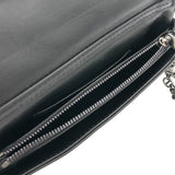 Caro Macrocannage Mini Black Crossbody Bag in Calfskin, Silver hardware