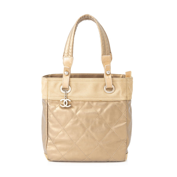 Paris-Biarritz PM Tote Bag in Coated Canvas, Silver Hardware