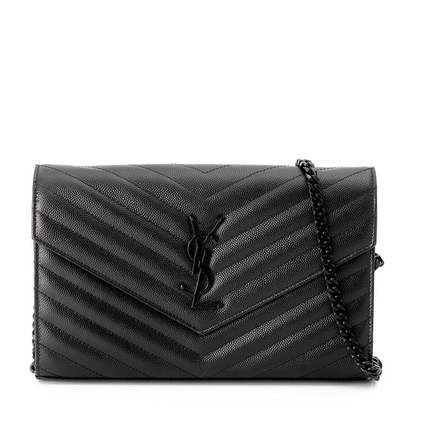 Cassandre Wallet on Chain in Calfskin, Lacquered Metal Hardware