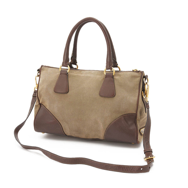 Jacquard Top Handle Bag in Canvas, Gold Hardware