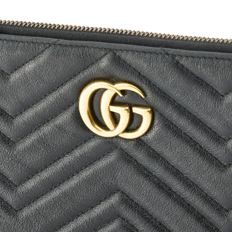 GG Marmont Pouch in Calfskin, Gold Hardware