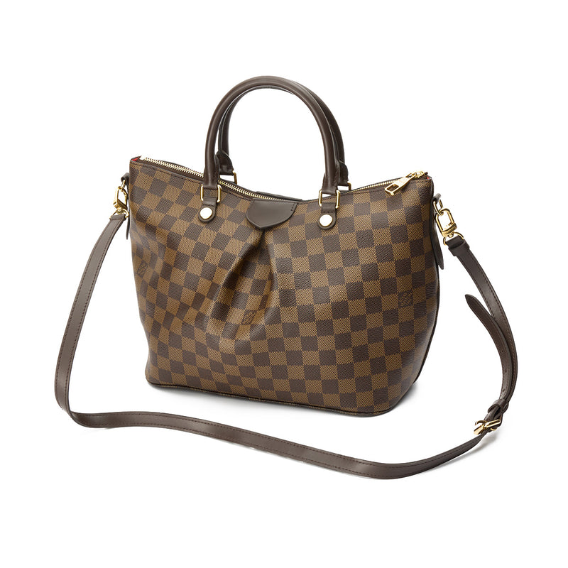 Siena Damier PM Top handle bag in Coated Canvas, Gold Hardware