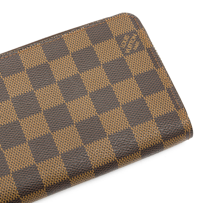 Zippy Damier Long Wallet in Coated canvas, Gold Hardware
