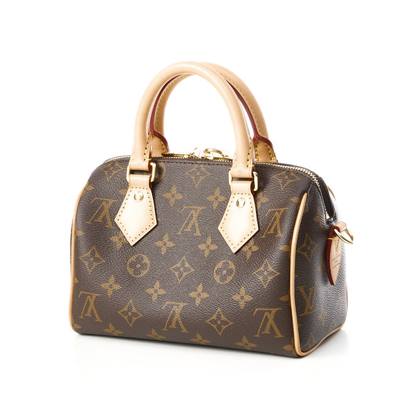 Speedy Bandouliere 20 Top handle bag in Monogram coated canvas, Gold Hardware