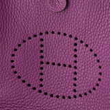 Evelyne TPM Crossbody bag in Clemence Taurillon leather, Palladium Hardware