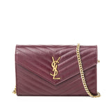 Cassandre Wallet on chain in Caviar leather, Gold Hardware
