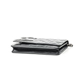 Cambon Wallet on chain in Calfskin, Silver Hardware
