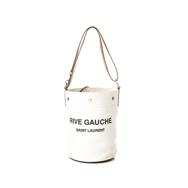 Rive Gauche Bucket bag in Canvas, Silver Hardware