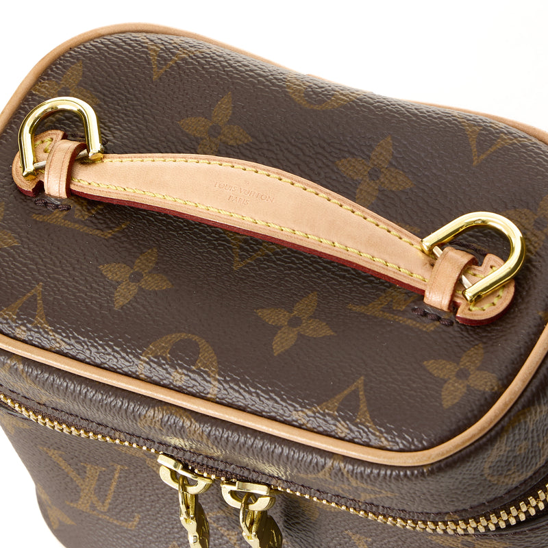 Louis Vuitton Nice Monogram Nano Brown in Coated Canvas with Gold