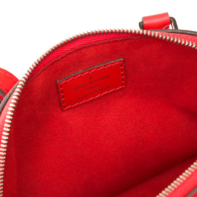 Alma Nano Top handle bag in Epi leather, Silver Hardware