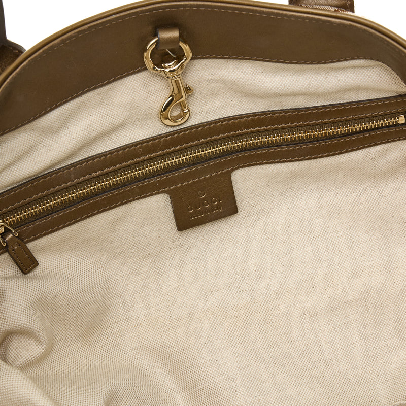 Gucci Bamboo GG Tote bag in Jacquard, Silver Hardware