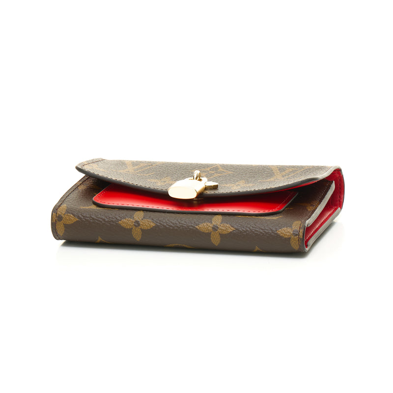 Monogram Flower Compact Wallet Red
