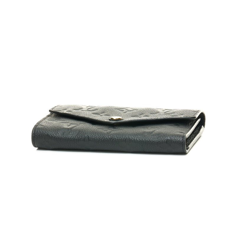 Louis Vuitton Black Monogram Empreinte Leather Curieuse Compact Wallet