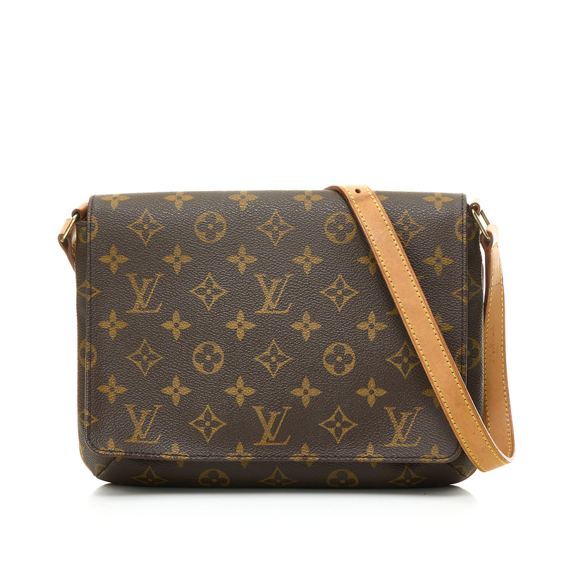 Musette Tango Crossbody bag in Monogram coated canvas, Gold Hardware
