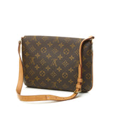 Musette Tango Crossbody bag in Monogram coated canvas, Gold Hardware