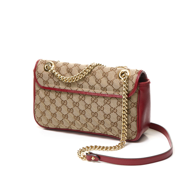 GG Marmont Small Shoulder bag in Jacquard, Gold Hardware