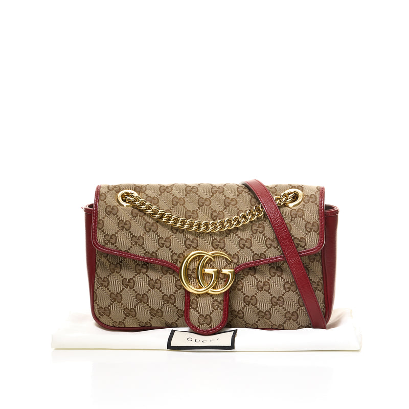 GG Marmont Small Shoulder bag in Jacquard, Gold Hardware
