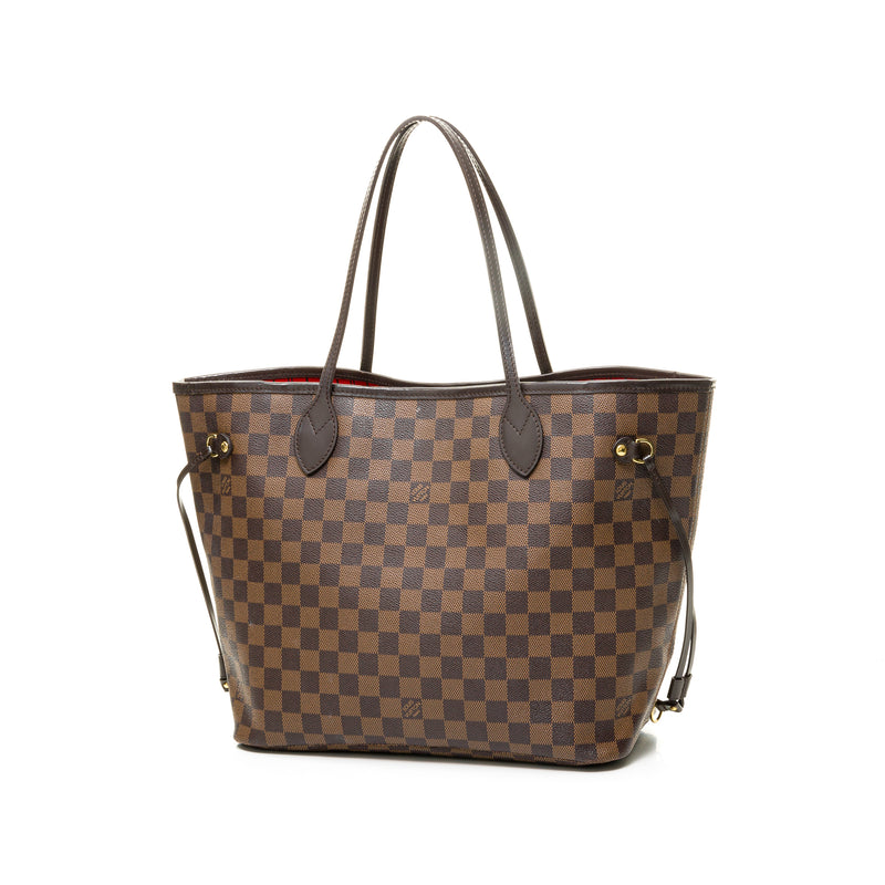 Neverfull Damier MM Tote bag in Coated canvas, Gold Hardware