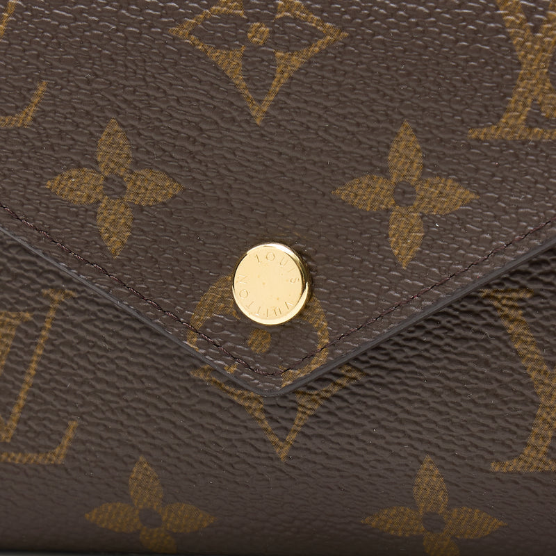 Victorine Compact Wallet in Monogram coated canvas, Gold Hardware