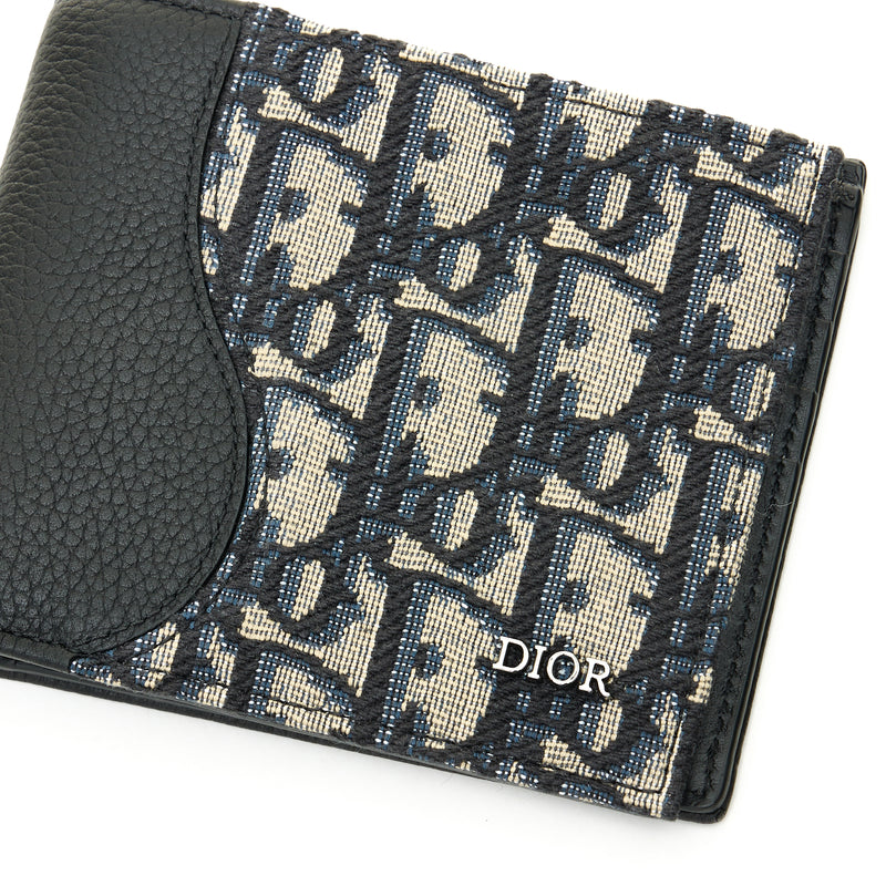 Dior Bi-Fold Wallet Dior Oblique Jacquard Ruthenium/Gray for Men