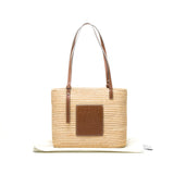 Basket Tote bag in Raffia, Gold Hardware