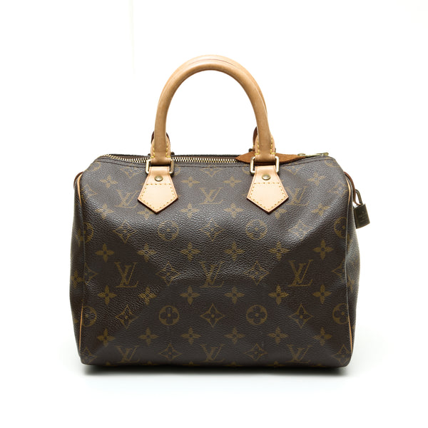 louis vuitton monogram speedy 25 - Top of Zipper closure - Gold hardware -  Adjustable handle - The front of Gold metal …