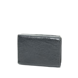 City Trifold Wallet in Distressed leather, Silver Hardware