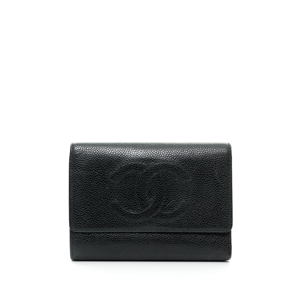 New CHANEL 23B Classic Flap Large Long Wallet Caviar Leather BIG