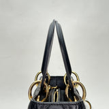 Lady Dior Medium Top handle bag in Lambskin, Gold Hardware