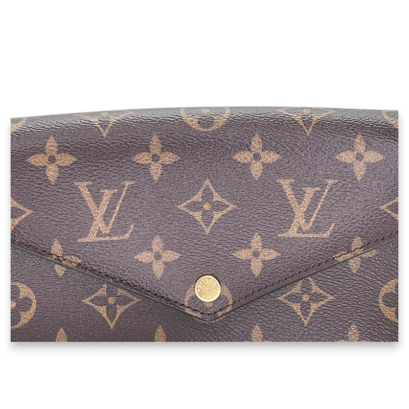 Felicie Strap & Go Brown Crossbody Bag in Monogram Coated Canvas, Gold hardware