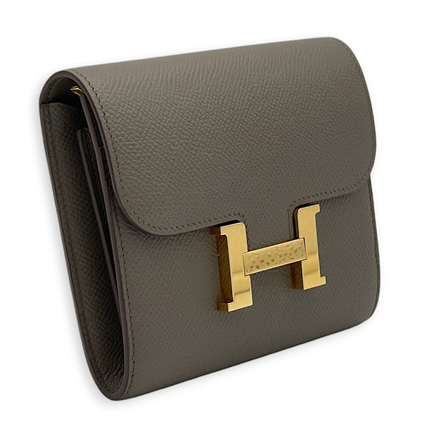 Constance Compact Wallet in Epsom leather, Gold Hardware