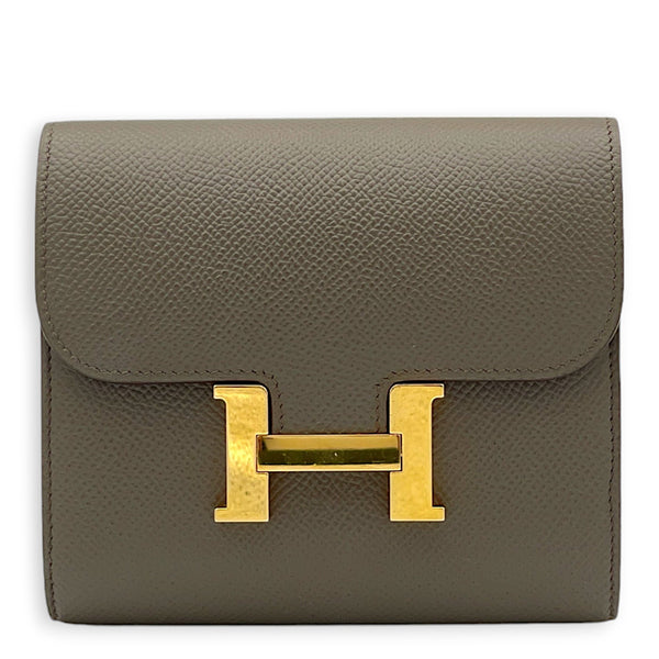 Constance Compact Wallet in Epsom leather, Gold Hardware